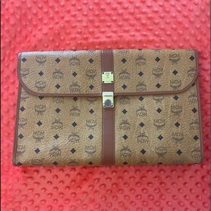 Vintage MCM Worldwide Large Clutch with Push Lock Closure
